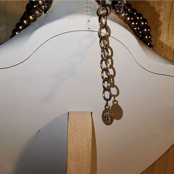 Vtg 3 Strand Multicolor Beaded Necklace Signed TS NWOT - Picture 6 of 6